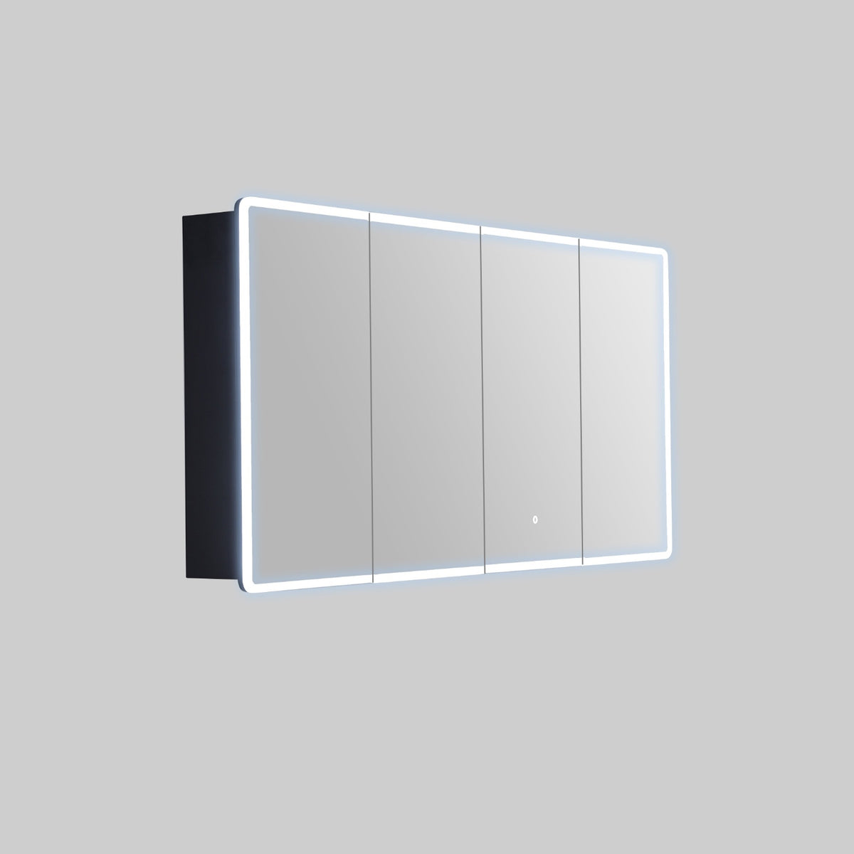 LUKKA Avola PVC Front-Lit LED Mirror Cabinet - Matte Black