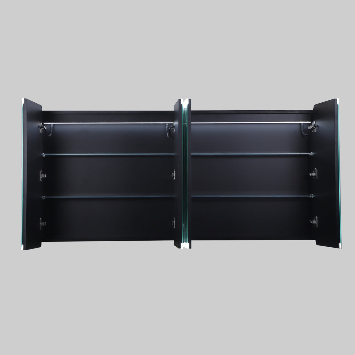LUKKA Avola PVC Front-Lit LED Mirror Cabinet - Matte Black
