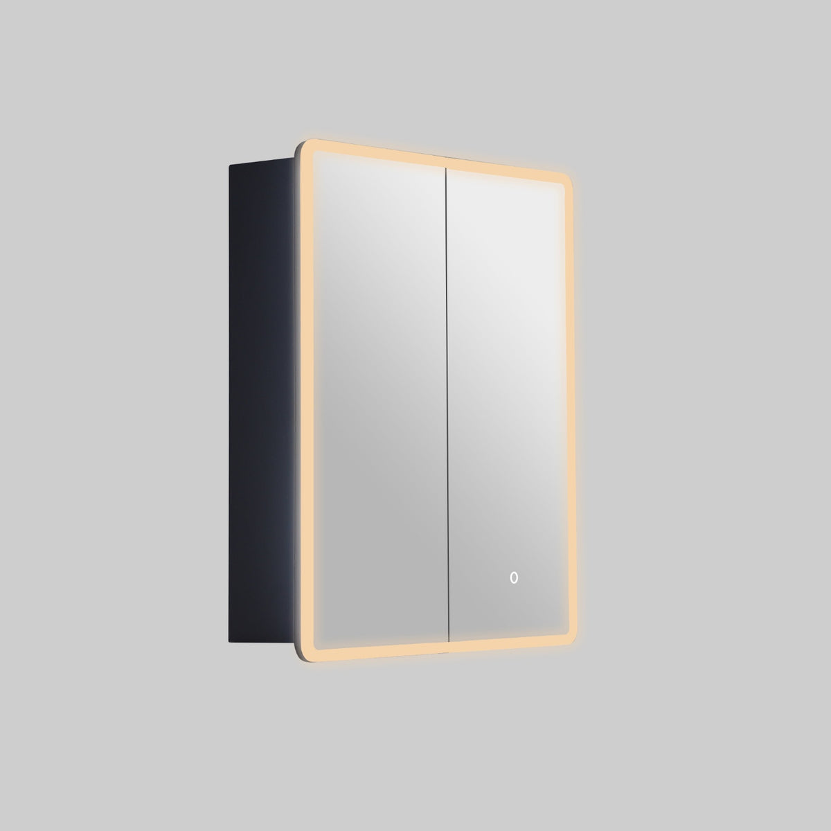 LUKKA Avola PVC Front-Lit LED Mirror Cabinet - Matte Black