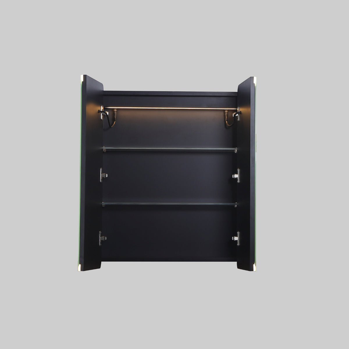 LUKKA Avola PVC Front-Lit LED Mirror Cabinet - Matte Black