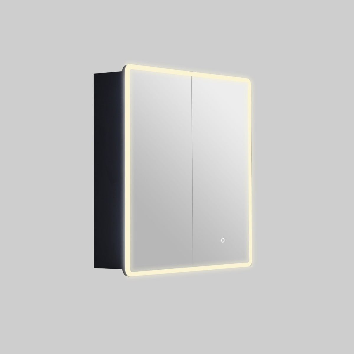 LUKKA Avola PVC Front-Lit LED Mirror Cabinet - Matte Black