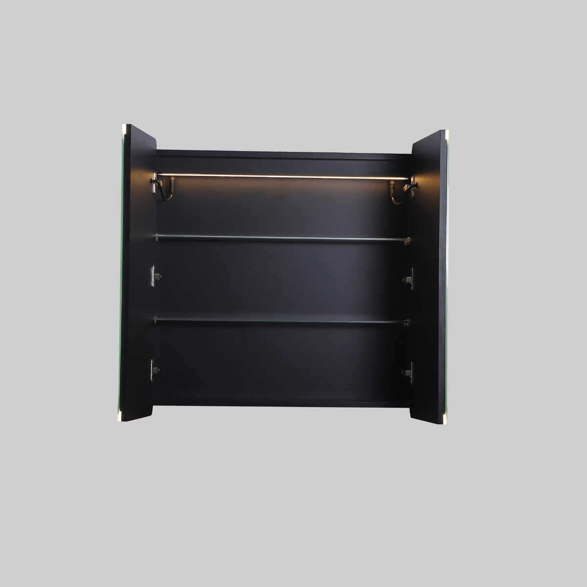 LUKKA Avola PVC Front-Lit LED Mirror Cabinet - Matte Black