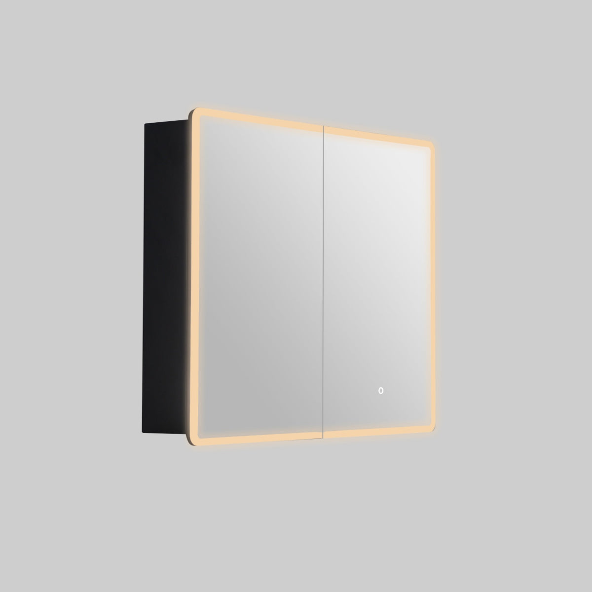 LUKKA Avola PVC Front-Lit LED Mirror Cabinet - Matte Black