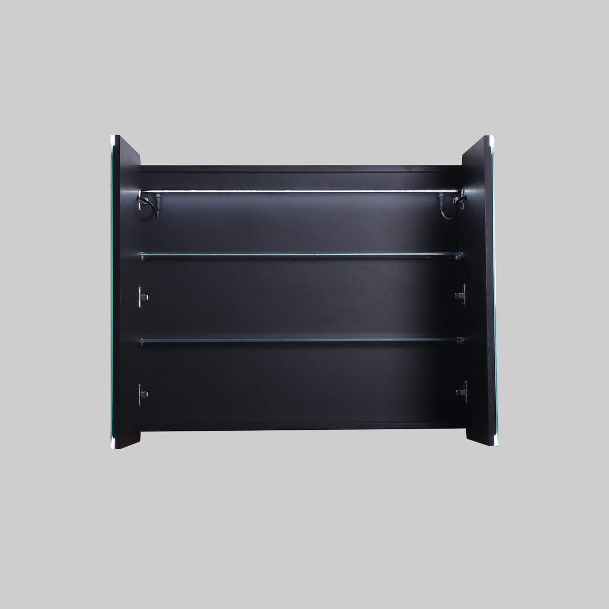 LUKKA Avola PVC Front-Lit LED Mirror Cabinet - Matte Black