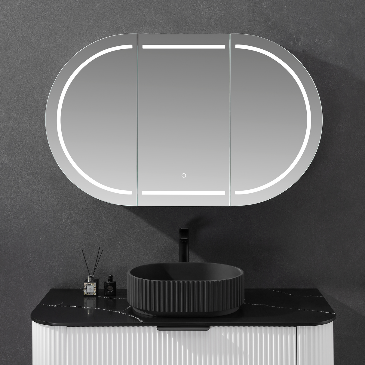 LUKKA LED Allison Oval Shaving Cabinet