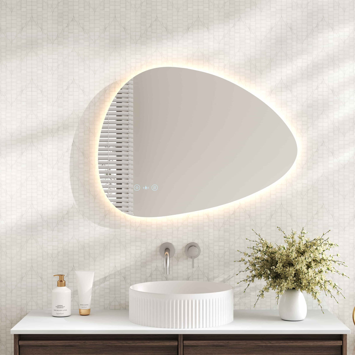 LUNA LED Irregular Frameless Mirror 550×800mm
