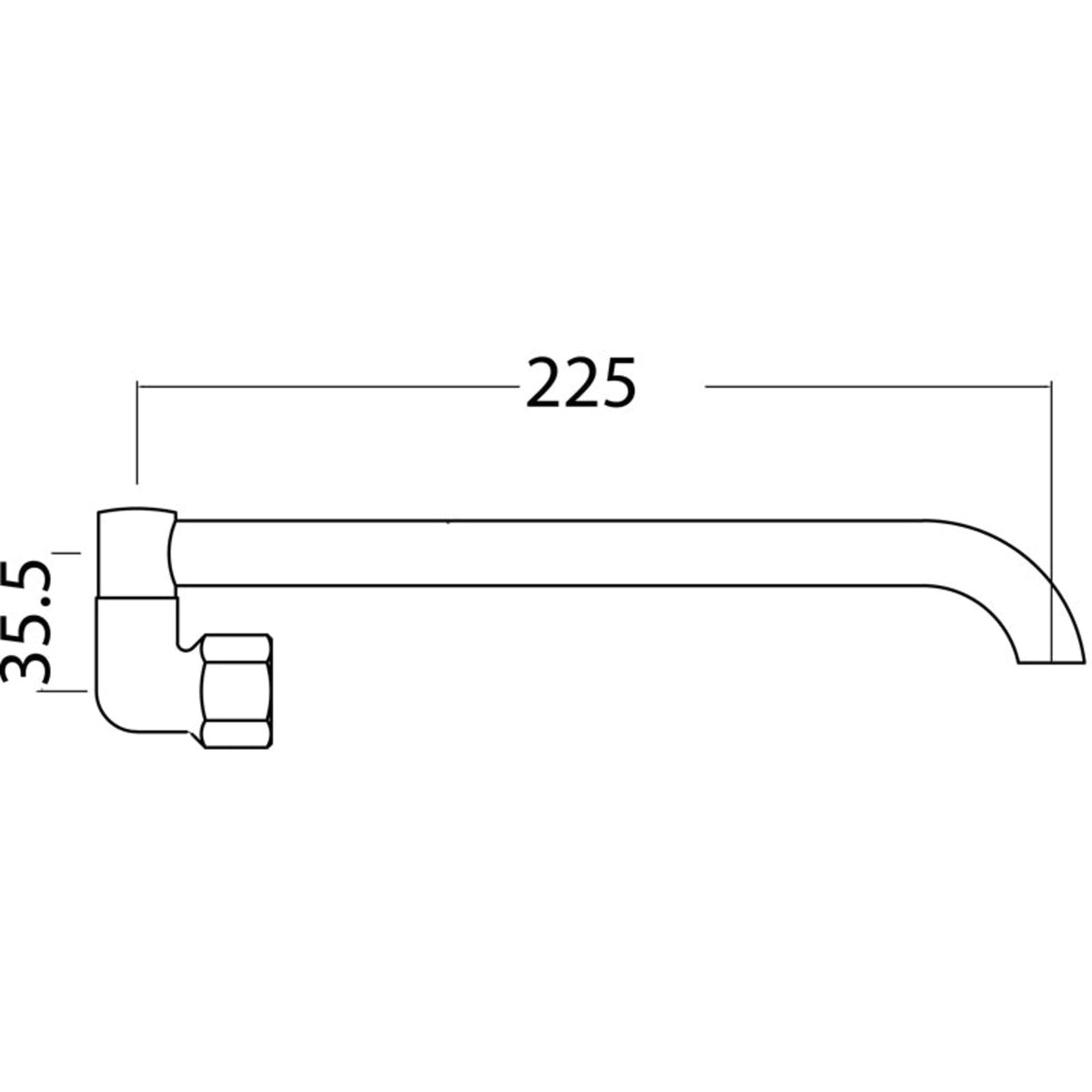 Laundry Spout Lead Free Drawing