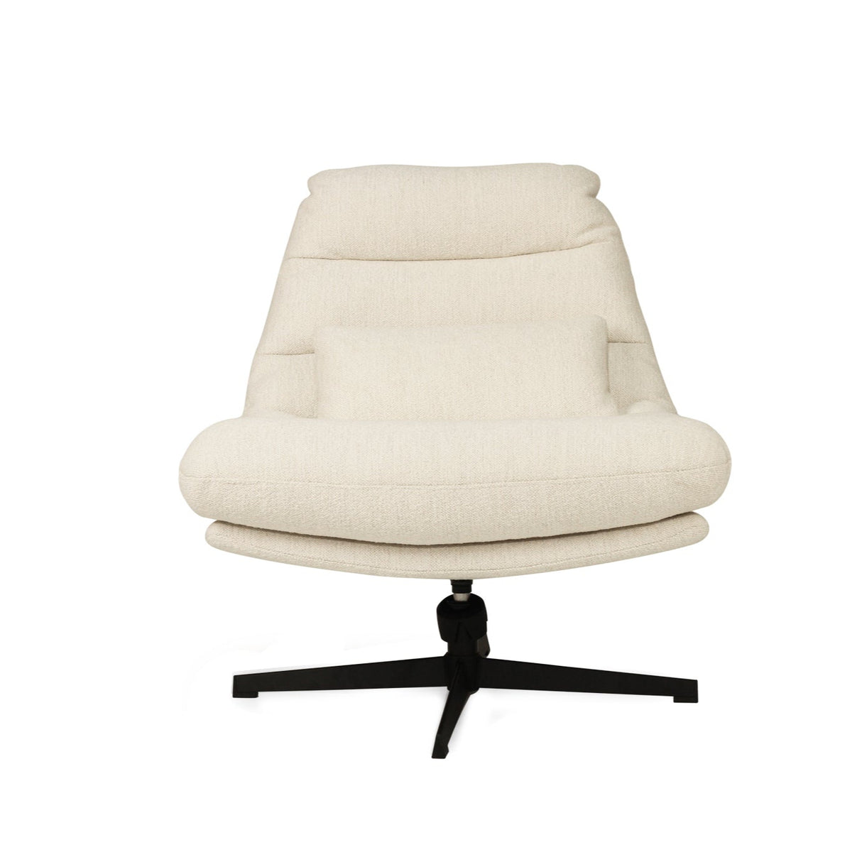Liam Swivel Chair – Sleek black powder-coated steel legs – Natural