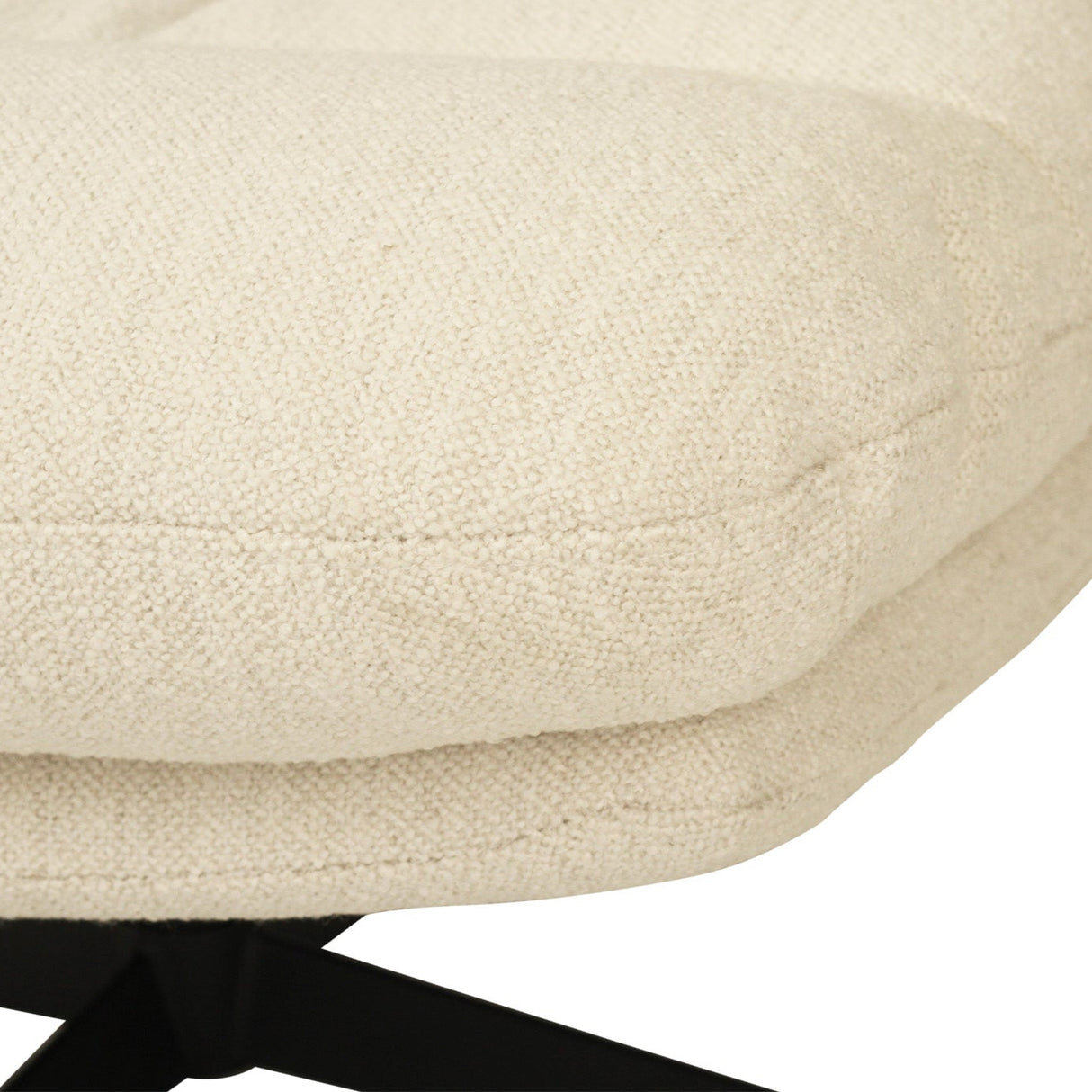 Liam Swivel Chair – Sleek black powder-coated steel legs – Natural