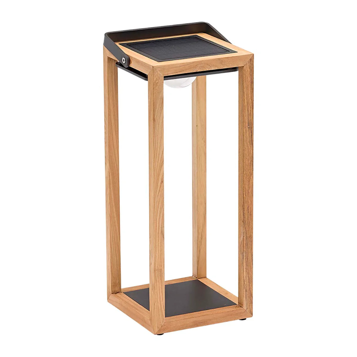 Lincoln Outdoor Teak Solar Lamp Large in Natural
