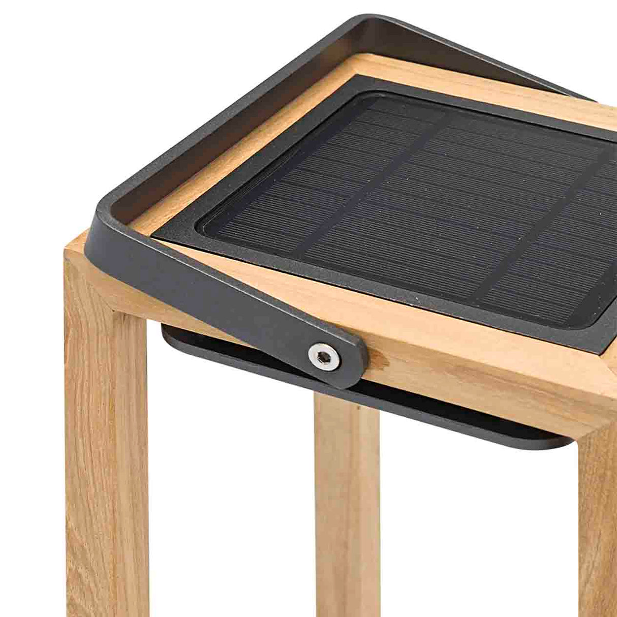 Lincoln Outdoor Teak Solar Lamp Large in Natural