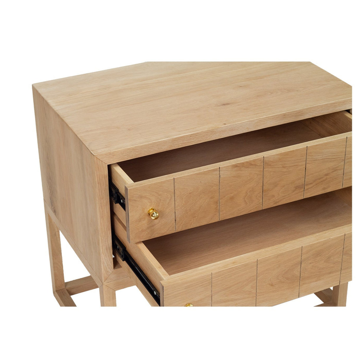 Livia American Oak Bedside Table - 0.7m