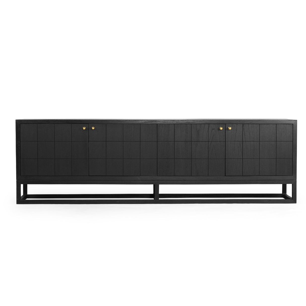 Livia Entertainment Unit 4 Door- Black - 2.0m
