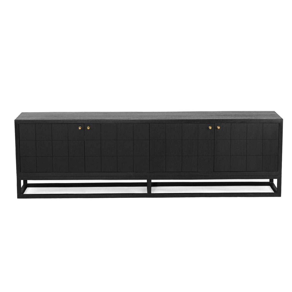Livia Entertainment Unit 4 Door- Black - 2.0m