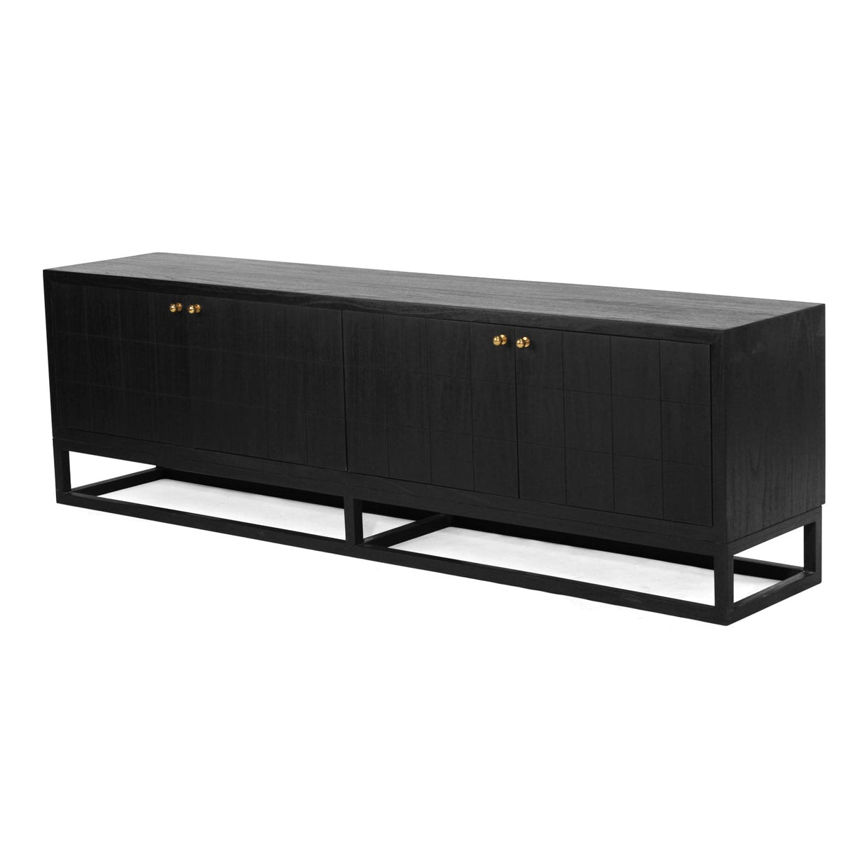 Livia Entertainment Unit 4 Door- Black - 2.0m