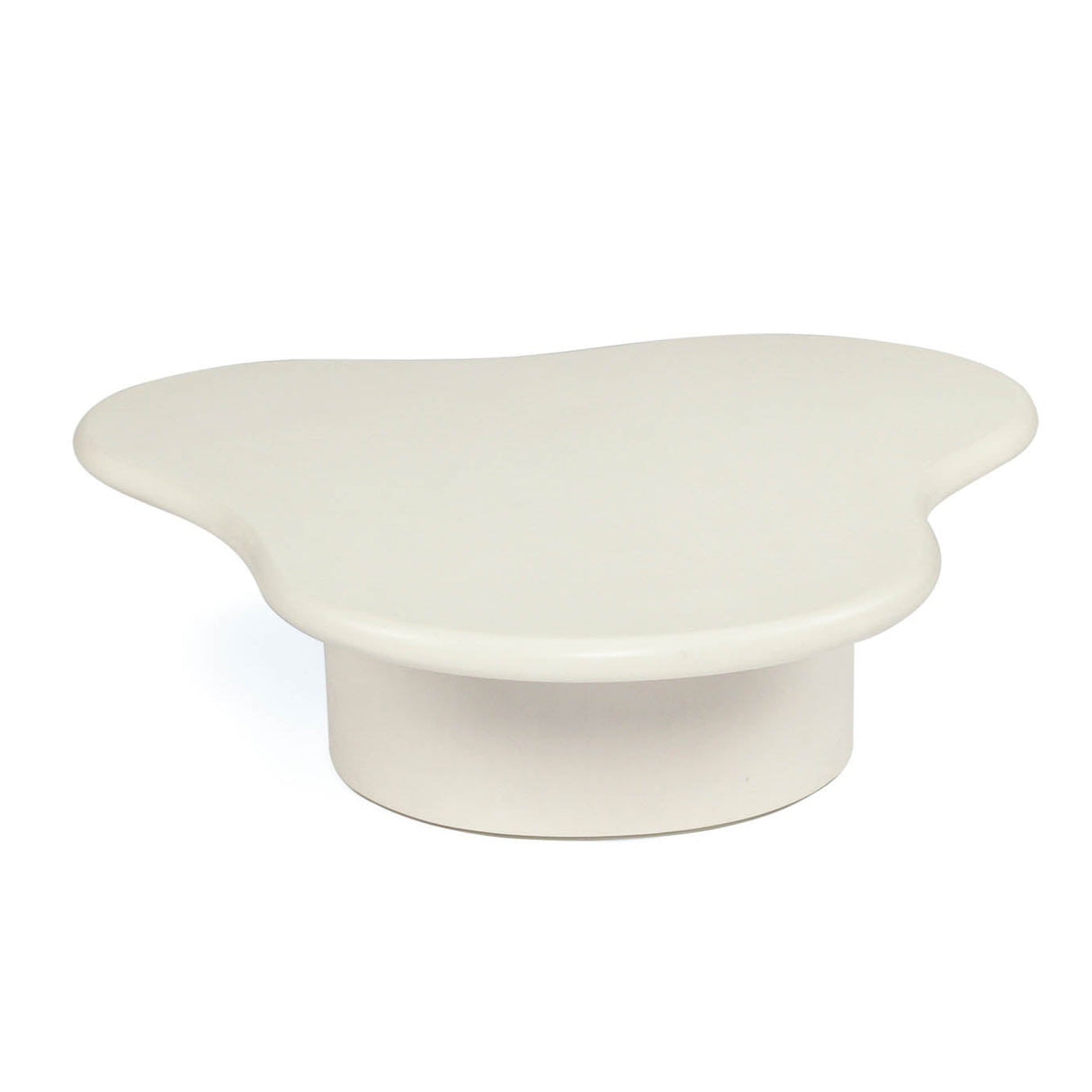 Lorenzo Micro Cement Organic Coffee Table – 1.0m (Clover) – Ivory