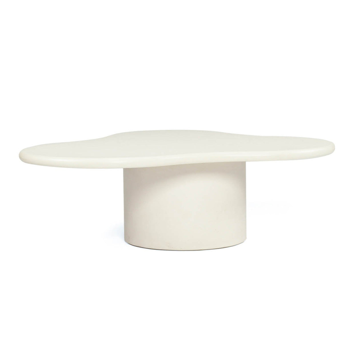 Lorenzo Micro Cement Organic Coffee Table – 1.2m (Clover) – Ivory