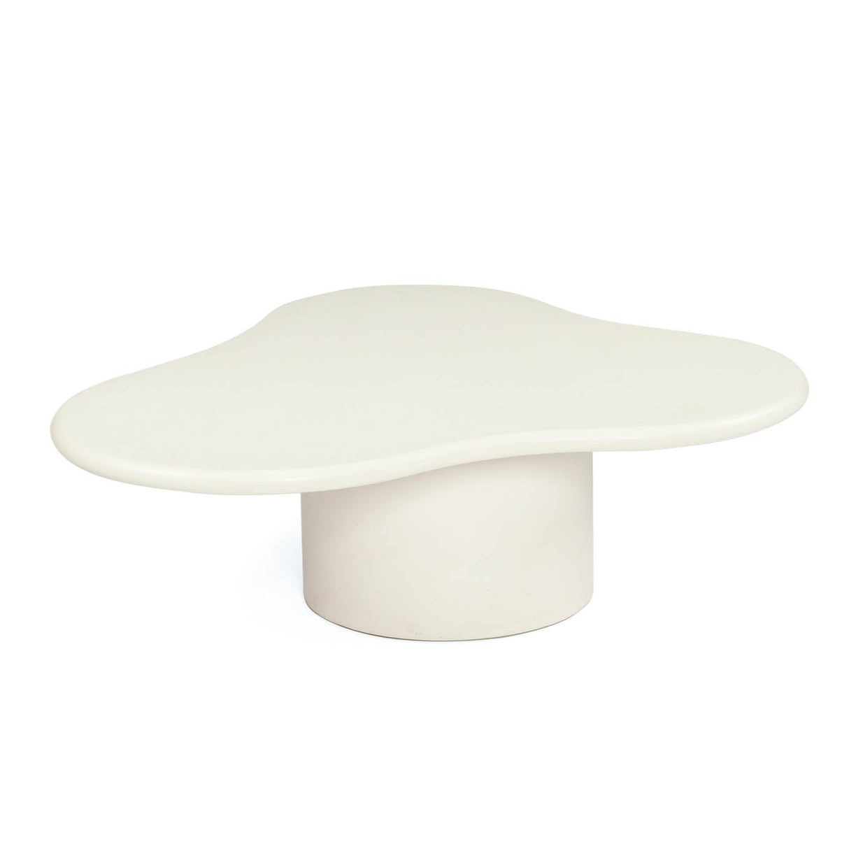 Lorenzo Micro Cement Organic Coffee Table – 1.2m (Clover) – Ivory