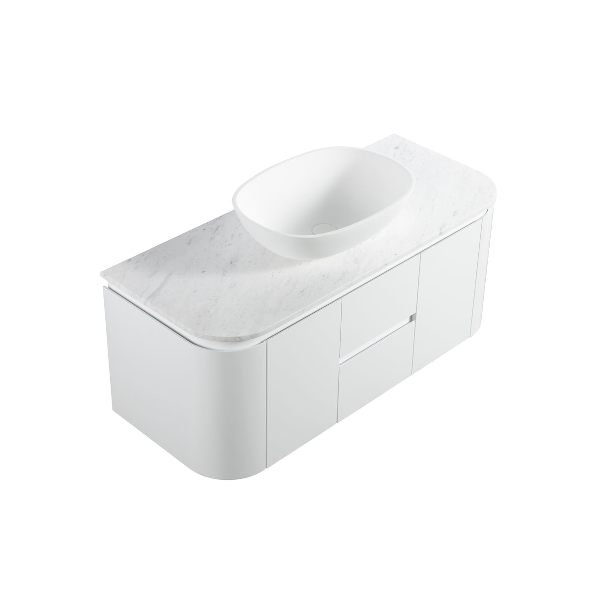 Lukka Devito Modern PVC Wall Hung Vanity - Matte White