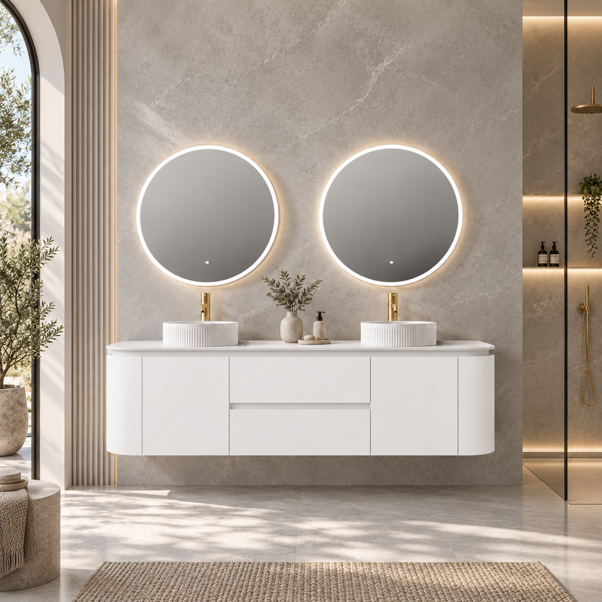 Lukka Devito Modern PVC Wall Hung Vanity - Matte White