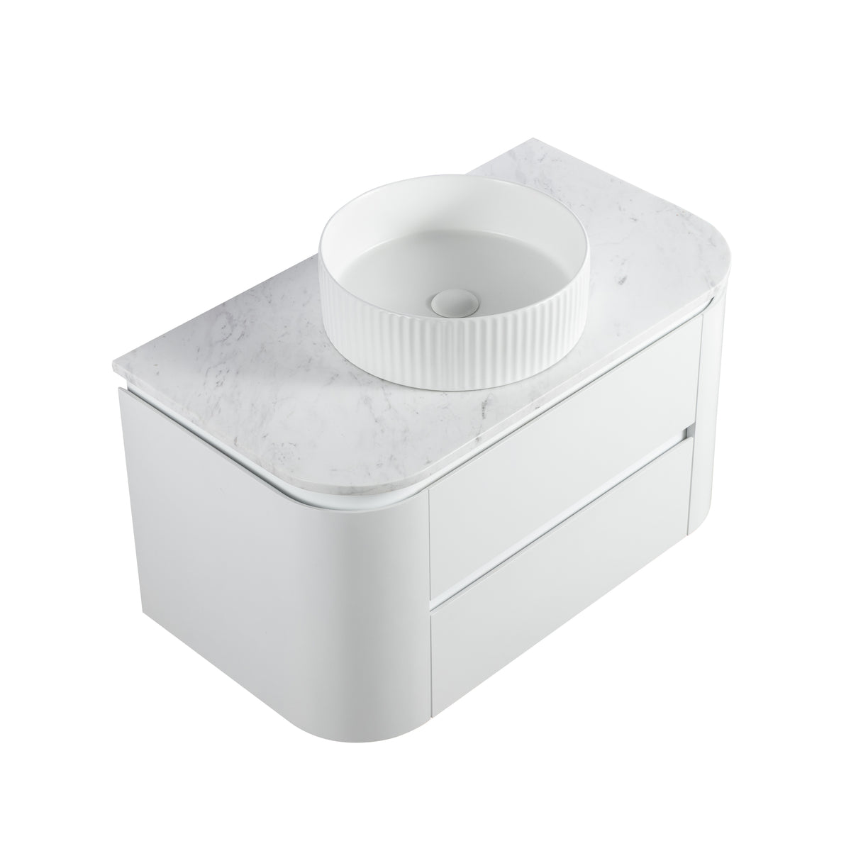 Lukka Devito Modern PVC Wall Hung Vanity - Matte White