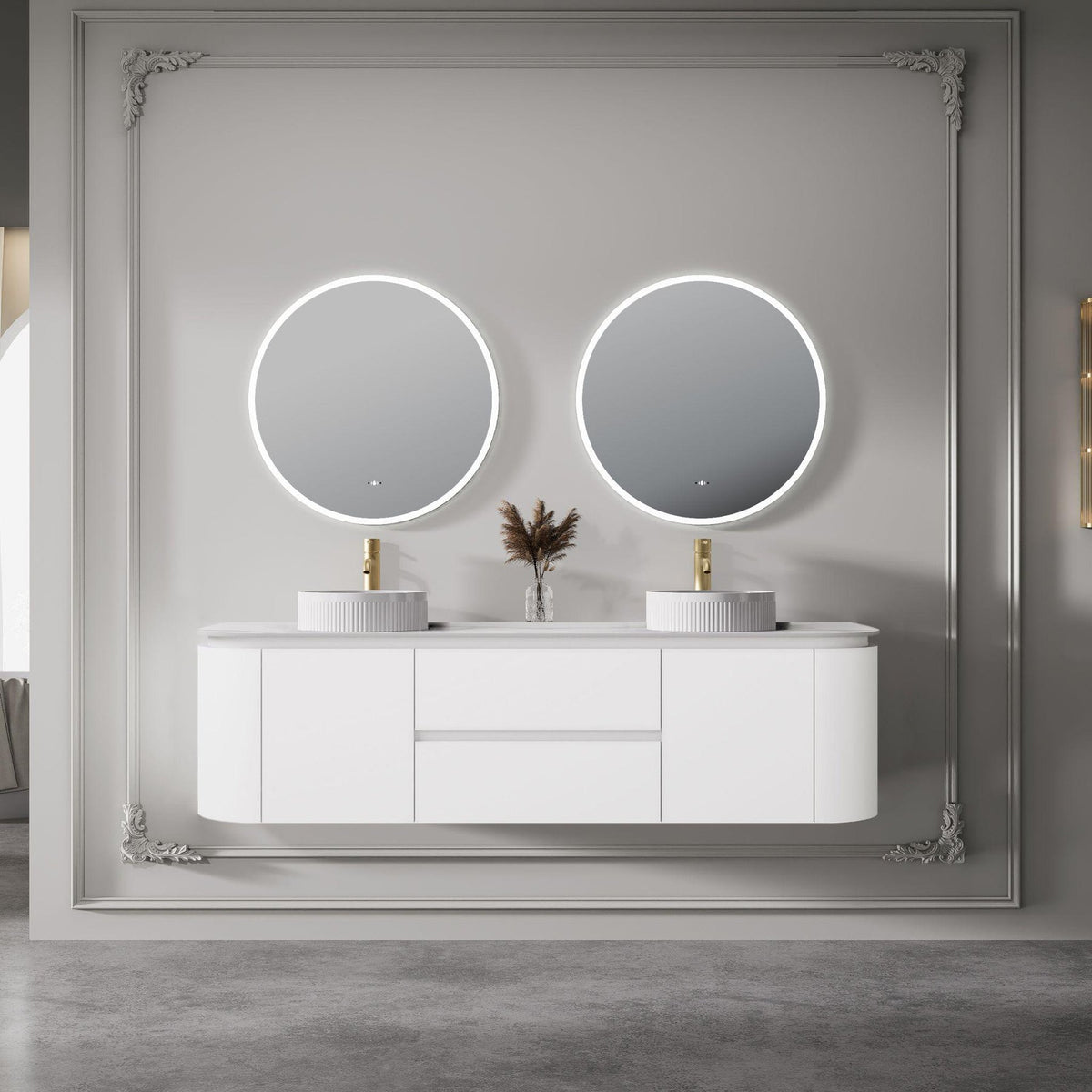 Lukka Devito Modern PVC Wall Hung Vanity - Matte White