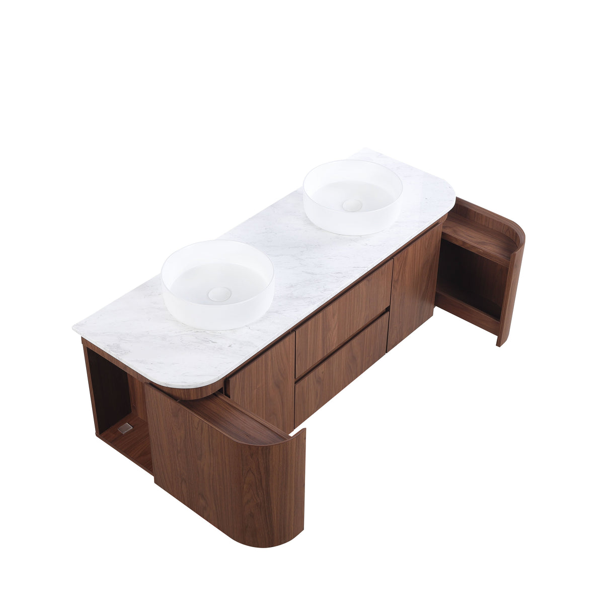 Lukka Ravello Plywood Wall Hung Vanity - Mocha Oak