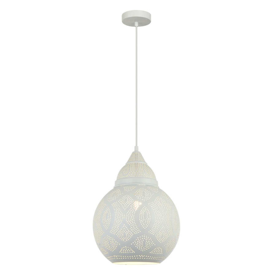 MARRAKESH: Bohemian Interior Bell Shape Pendant Light (Black/ White)