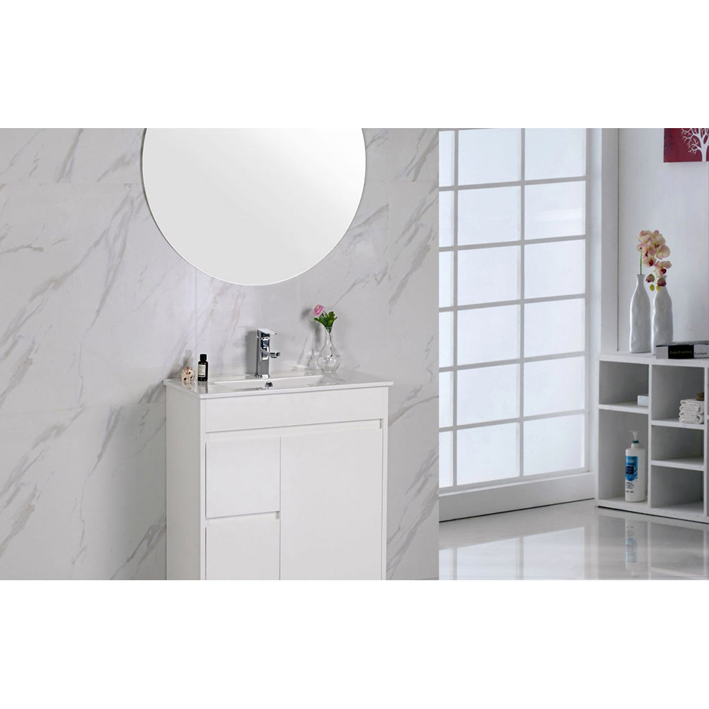 MAYA Slim Free Standing Vanity Gloss White 600mm