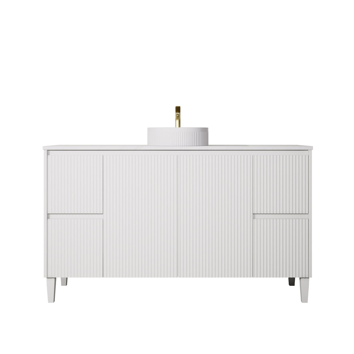 LUKKA Crete Freestanding Vanity 1500mm (Single/Double Bowl) (Matte White)