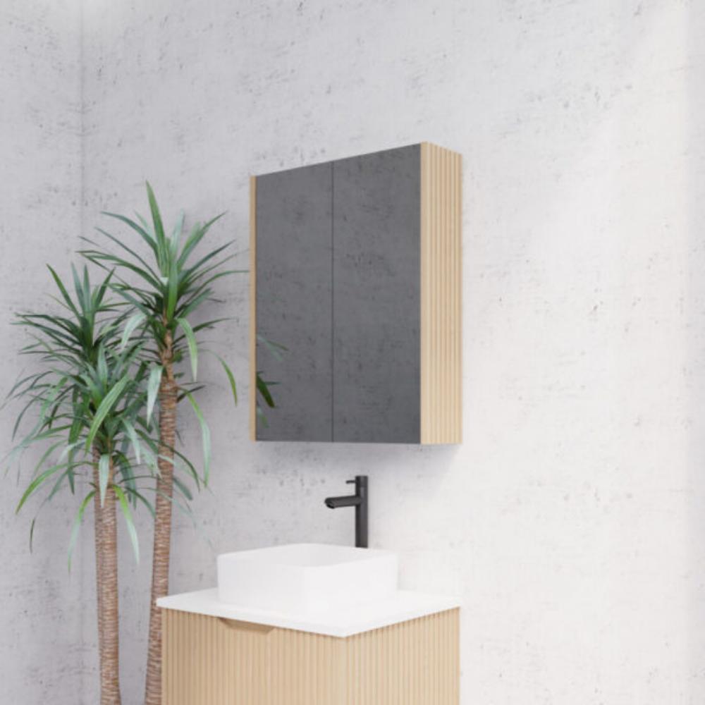 RIVA Geneva Fluted American Oak Mirror Shaving Cabinet (Optional Sizes)