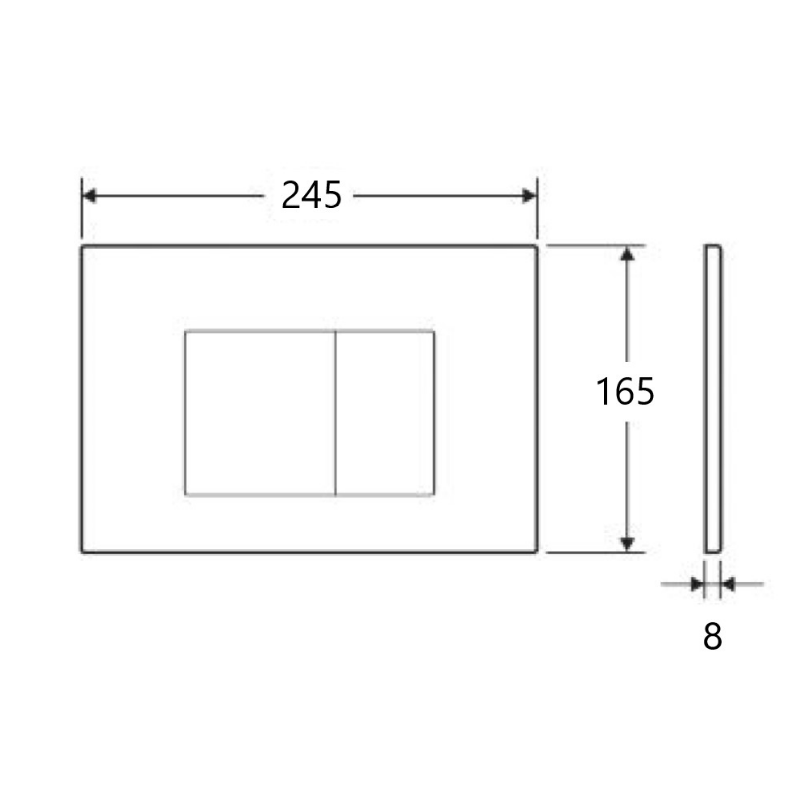 Mercio R&T Square Flush Plate - Black