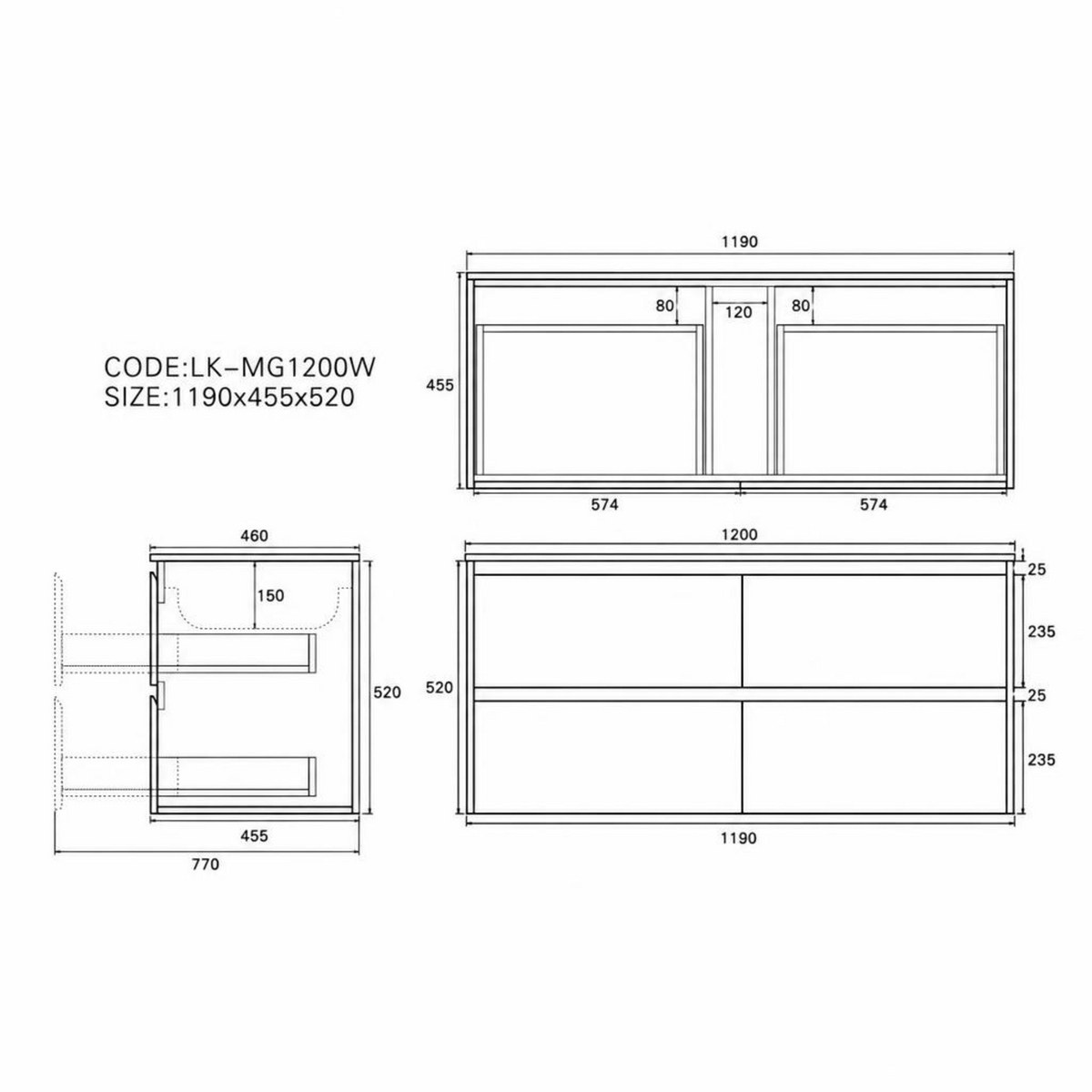 Lukka Gladstone Plywood Wall Hung Vanity - Sandy Oak (All Sizes)