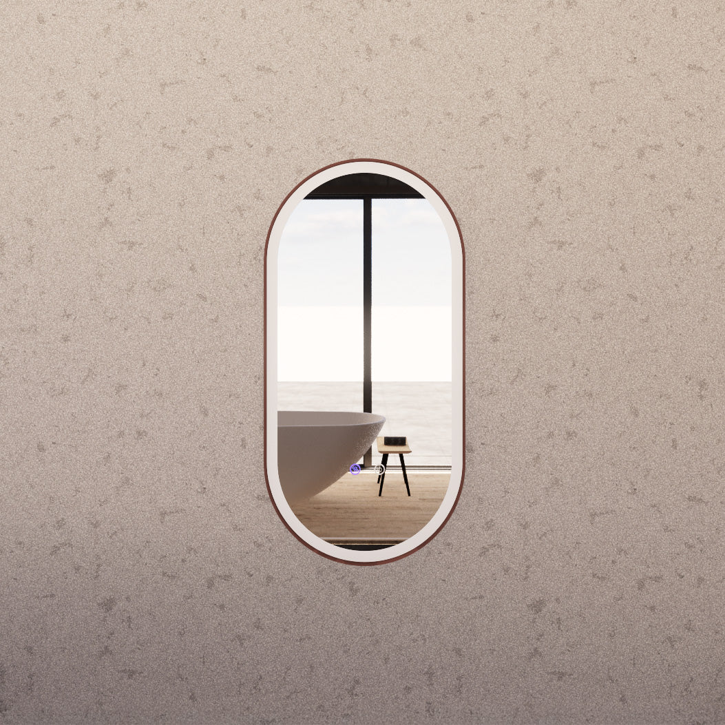RIVA O1 LED Oval Coloured Frame Mirror 900/1200/1500mm (Optional Colours)