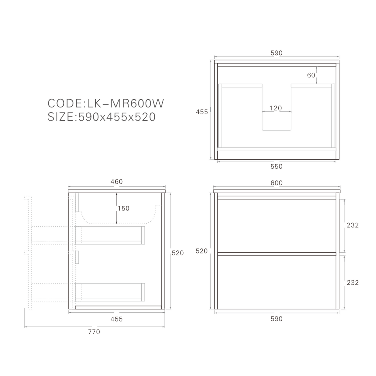 Lukka Ridgewood Plywood Wall Hung Vanity - Mocha Oak (All Sizes)