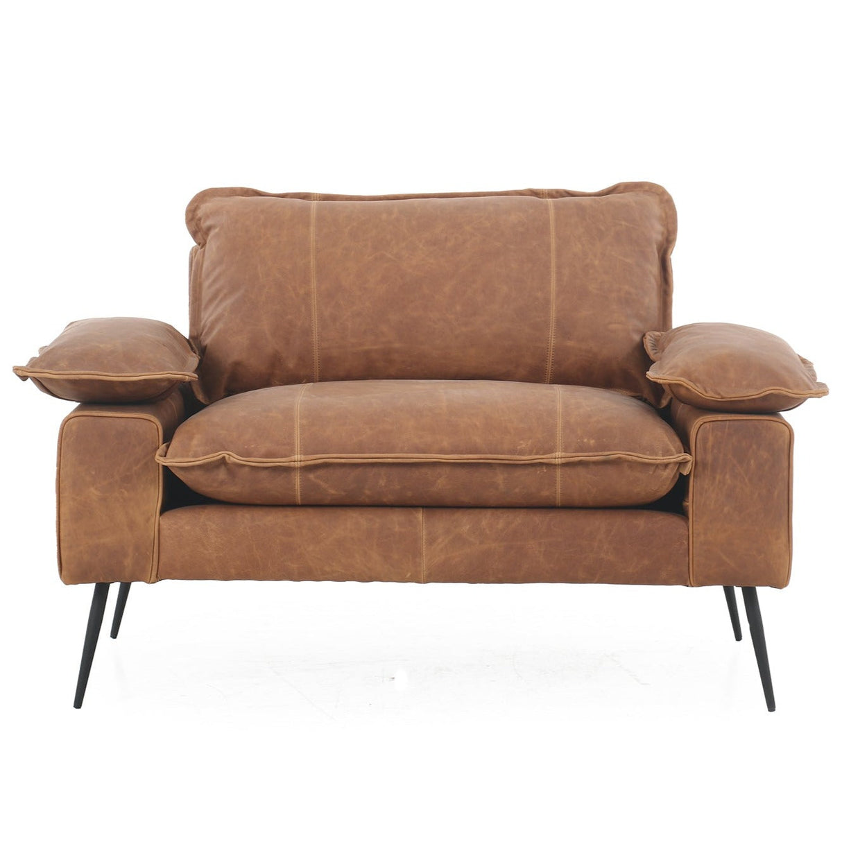 Marina Cognac Leather Sofa - 1 Seat - 1.23m