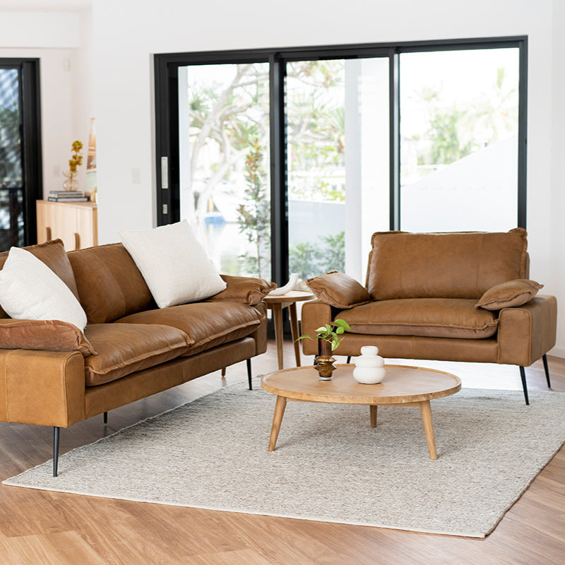 Marina Cognac Leather Sofa - 1 Seat - 1.23m