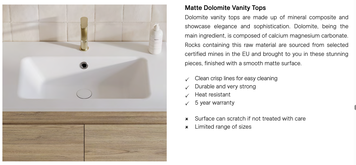 Timberline NEVADA Classic Wall Hung Vanity (All Sizes)