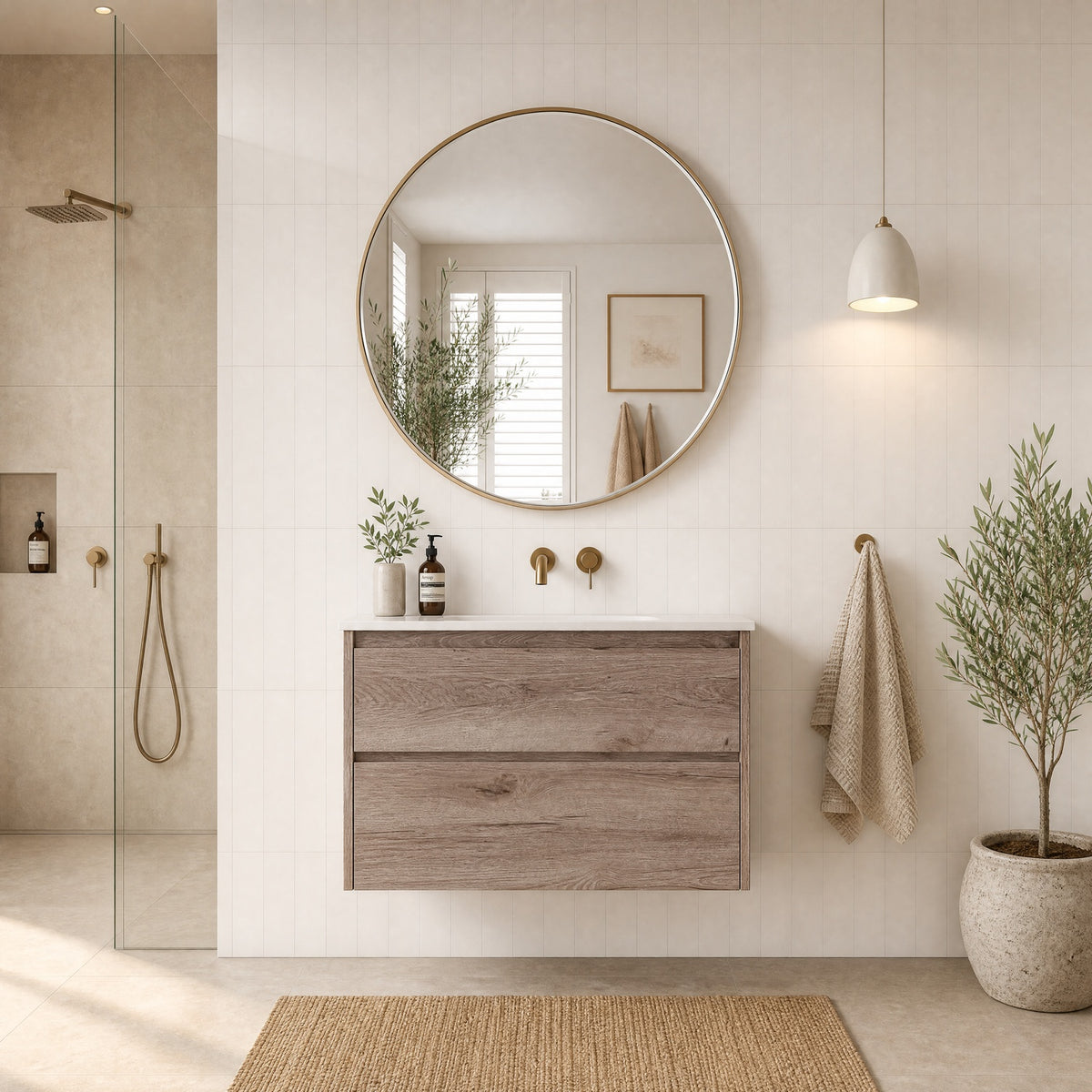 Max MDF Wall Hung Vanity Max Oak