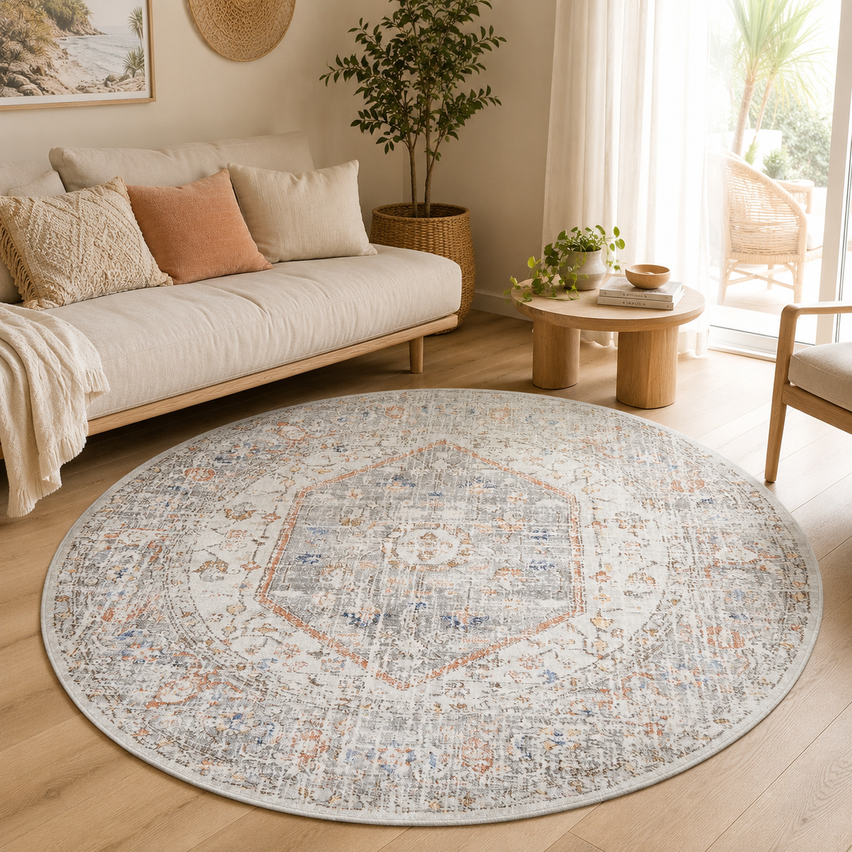 Mayfair Lorissa Silver Round Rug