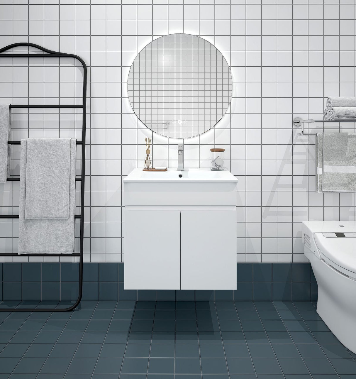 Mercio Bianca PVC Wall Hung Vanity Matte White (All Sizes)