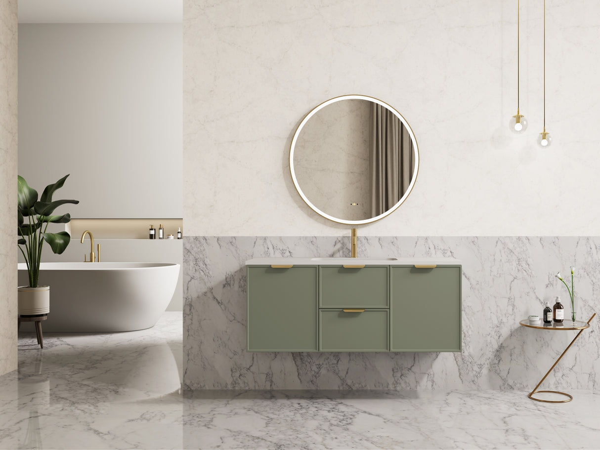 Miami Wall Hung PVC Cabinet 1200mm (Single Bowl/Double Bowl) (Olive Green)
