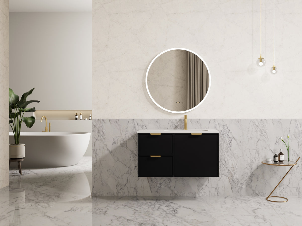 Miami Wall Hung PVC Cabinet 900mm (Matte Black)