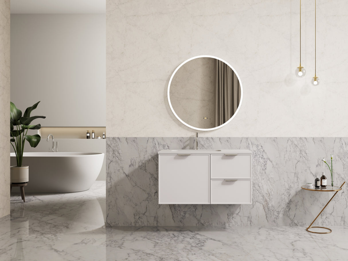 Miami Wall Hung PVC Cabinet 900mm (Matte White)