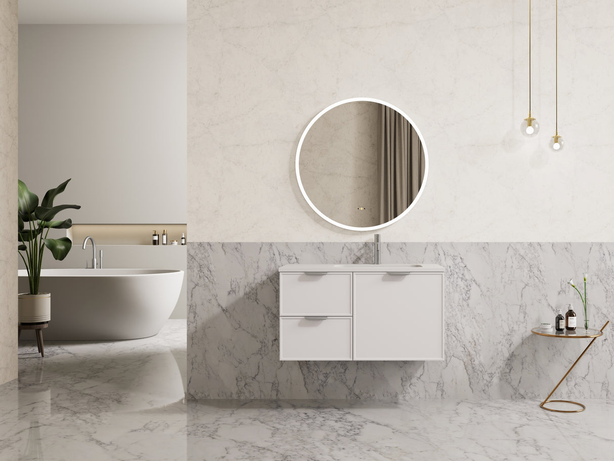 Miami Wall Hung PVC Cabinet 900mm (Matte White)