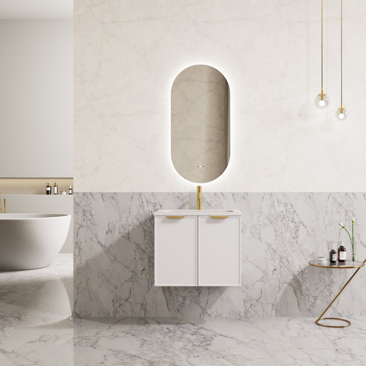 Miami Wall Hung PVC Cabinet 600mm (Matte White)