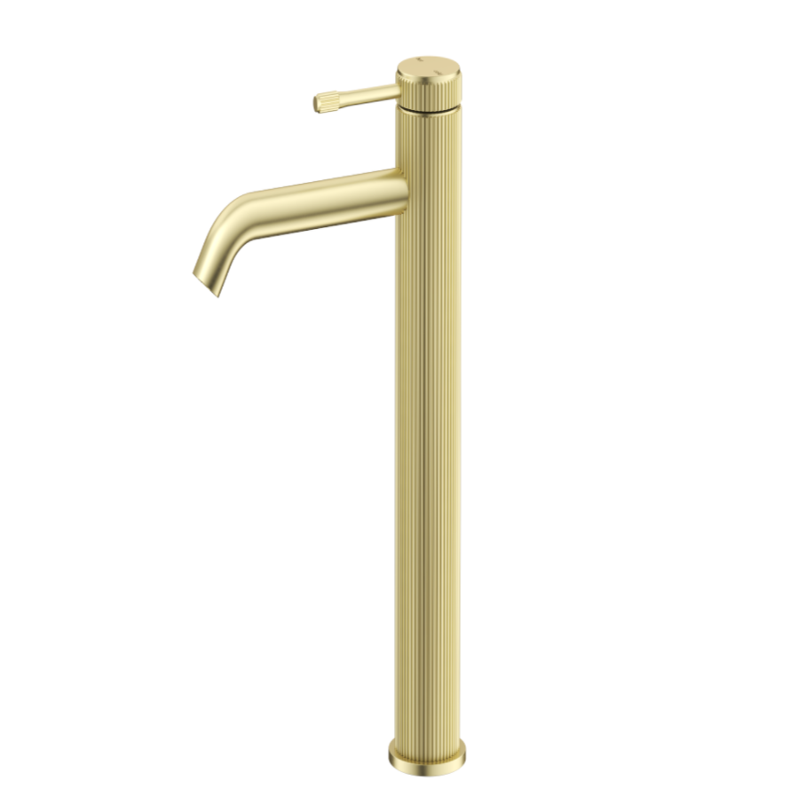 Mica Fluted Curved Spout Tall Basin Mixer