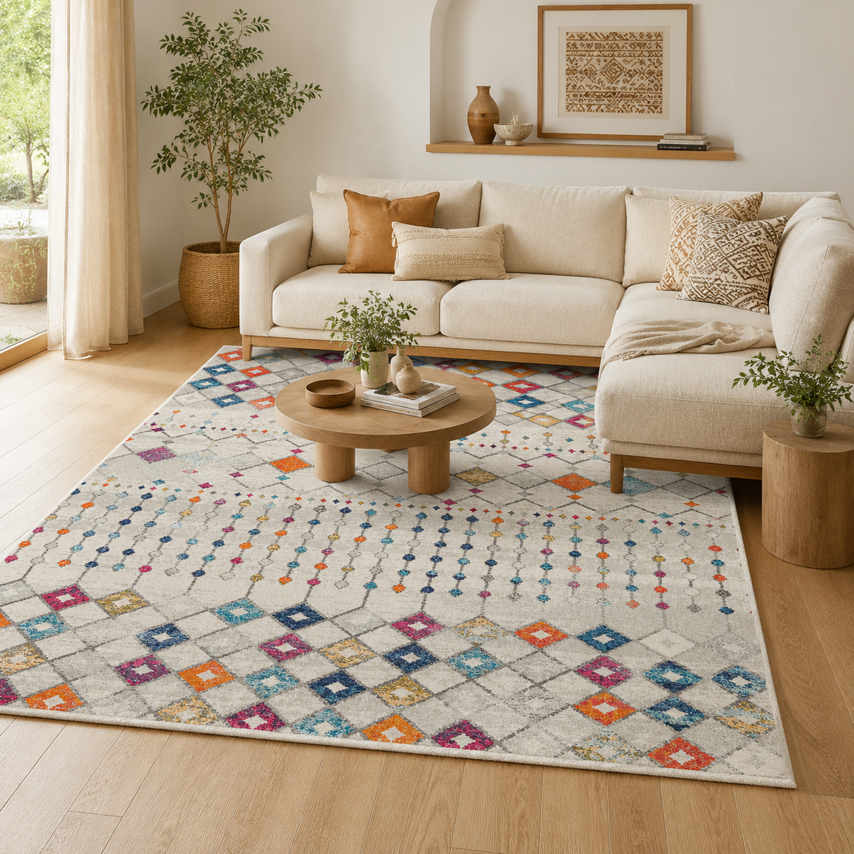 Mirage Peggy Tribal Morrocan Style Multi Rug
