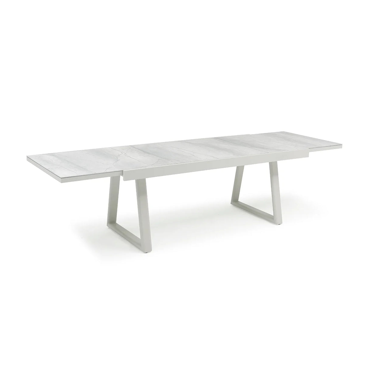 Mykonos Outdoor Aluminium Extension Table with Ceramic Glass Top in Charcoal/Light Grey