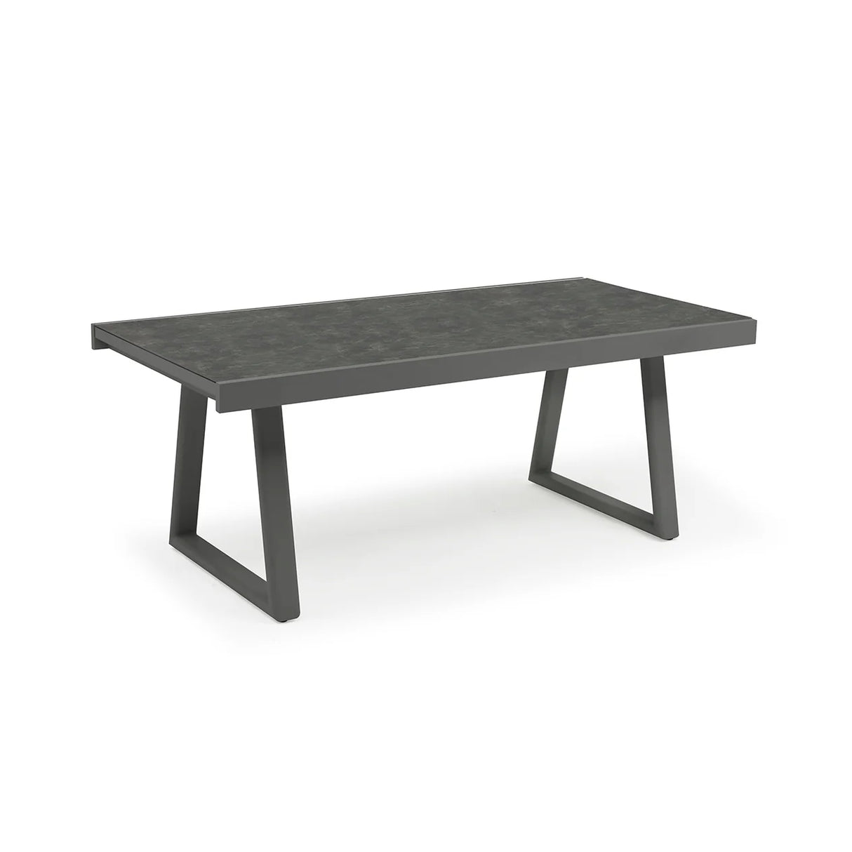 Mykonos Outdoor Aluminium Extension Table with Ceramic Glass Top in Charcoal/Light Grey